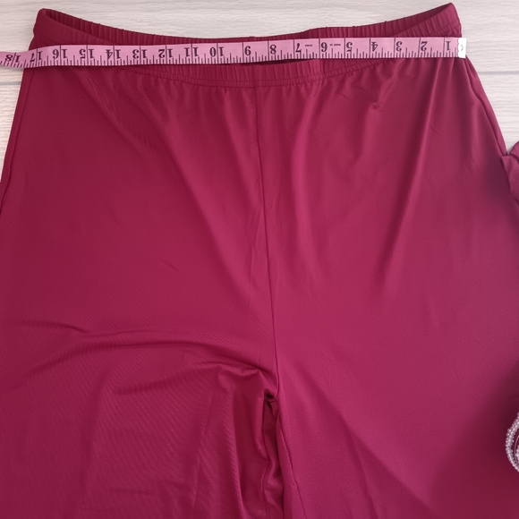 Women Solid Color Short Sleeve Off Shoulder Top And Wide Leg Pants Two-Piece Set - Picture 13 of 14